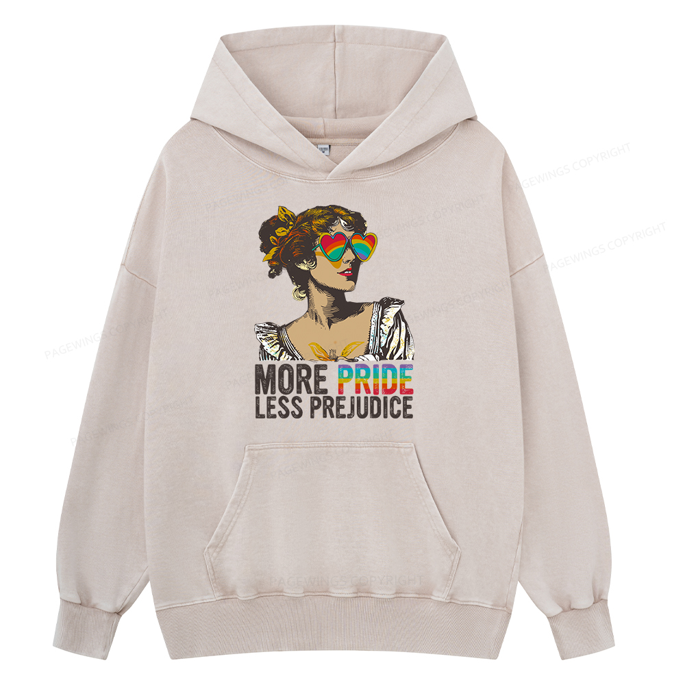 Pagewings More Pride Less Prejudice Unisex Washed Hoodie