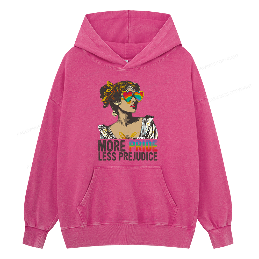 Pagewings More Pride Less Prejudice Unisex Washed Hoodie