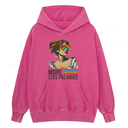 Pagewings More Pride Less Prejudice Unisex Washed Hoodie