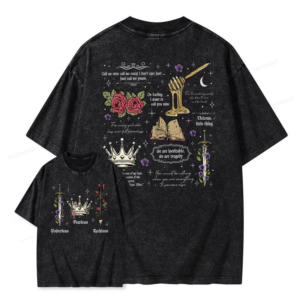 Pagewings Powerless Bookish Unisex Washed T-shirt