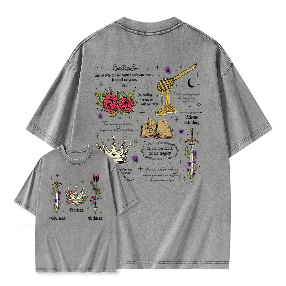 Pagewings Powerless Bookish Unisex Washed T-shirt