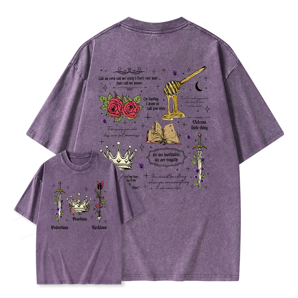 Pagewings Powerless Bookish Unisex Washed T-shirt