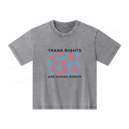 Pagewings Trans Rights Are Human Rights Unisex Kids Washed T-shirt