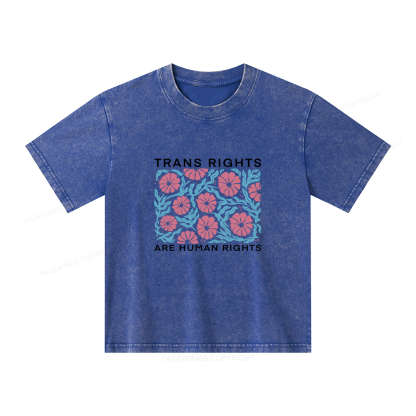 Pagewings Trans Rights Are Human Rights Unisex Kids Washed T-shirt