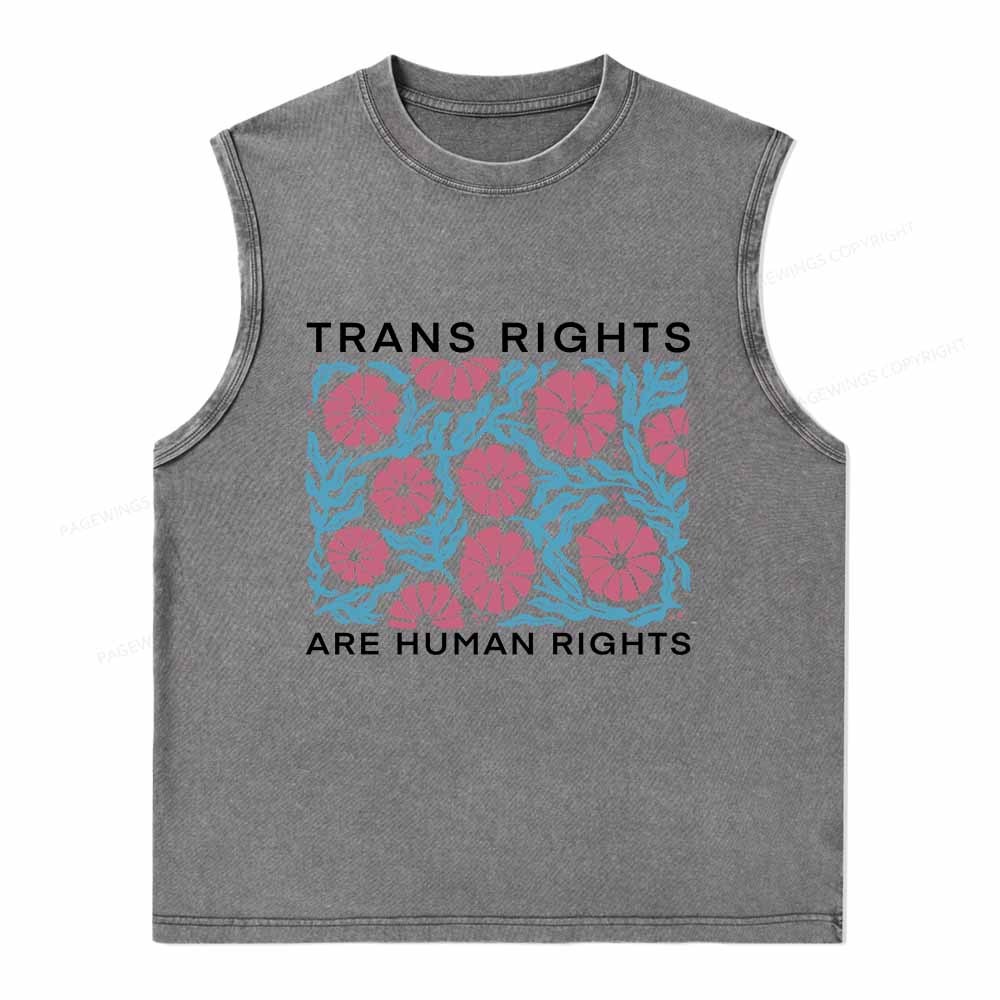 Pagewings Trans Rights Are Human Rights Washed Tank Top