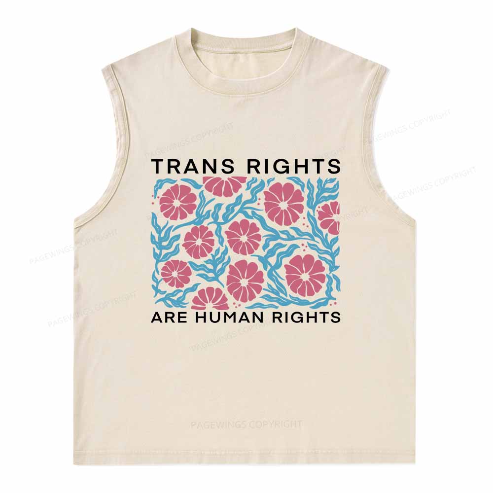 Pagewings Trans Rights Are Human Rights Washed Tank Top