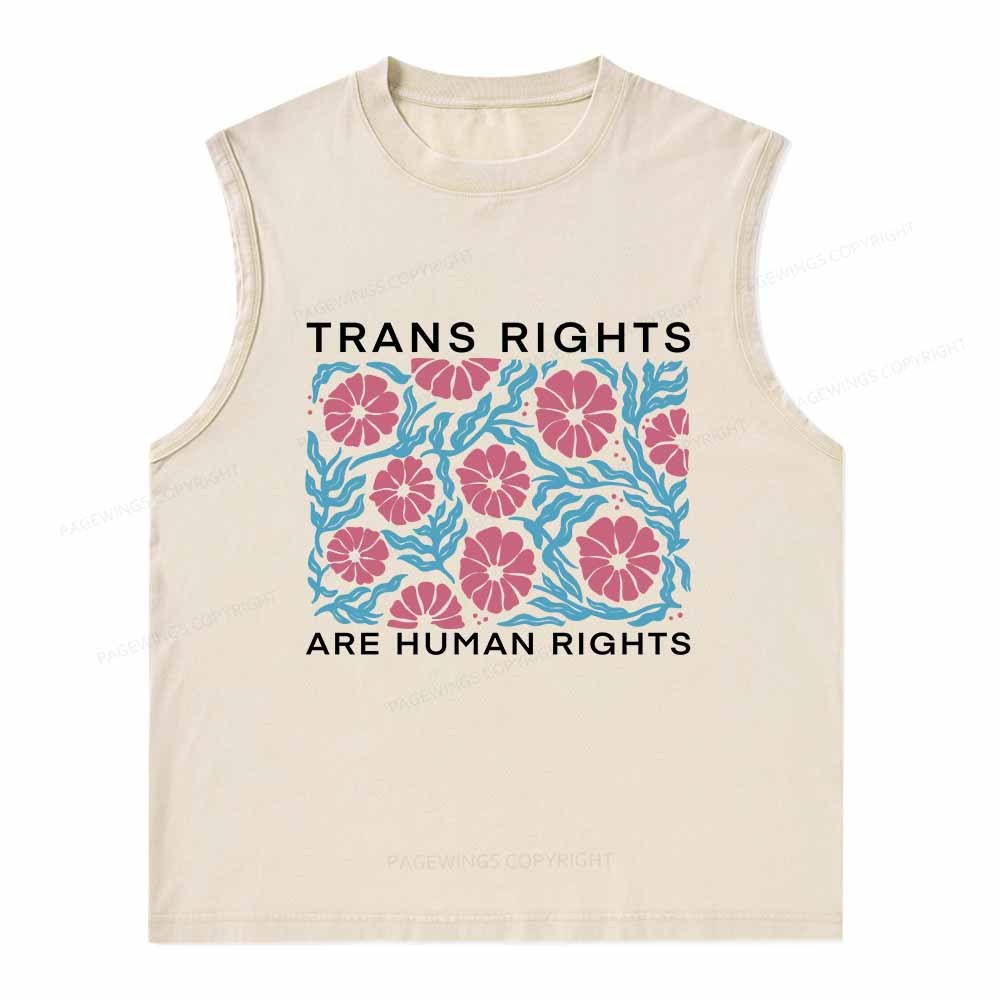 Pagewings Trans Rights Are Human Rights Washed Tank Top
