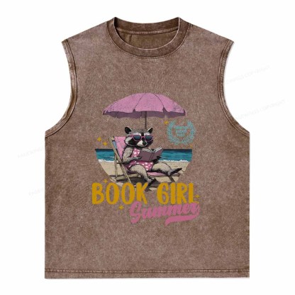 Pagewings Book Girl Summer Washed Tank Top