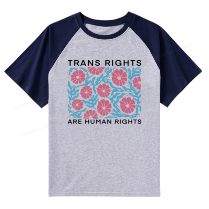 Pagewings Trans Rights Are Human Rights Raglan T-shirt