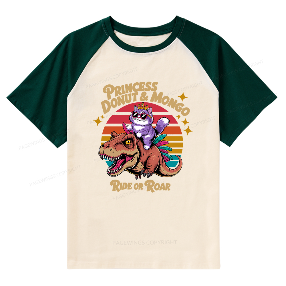 Pagewings Princess Donut & Mongo Raglan T-shirt