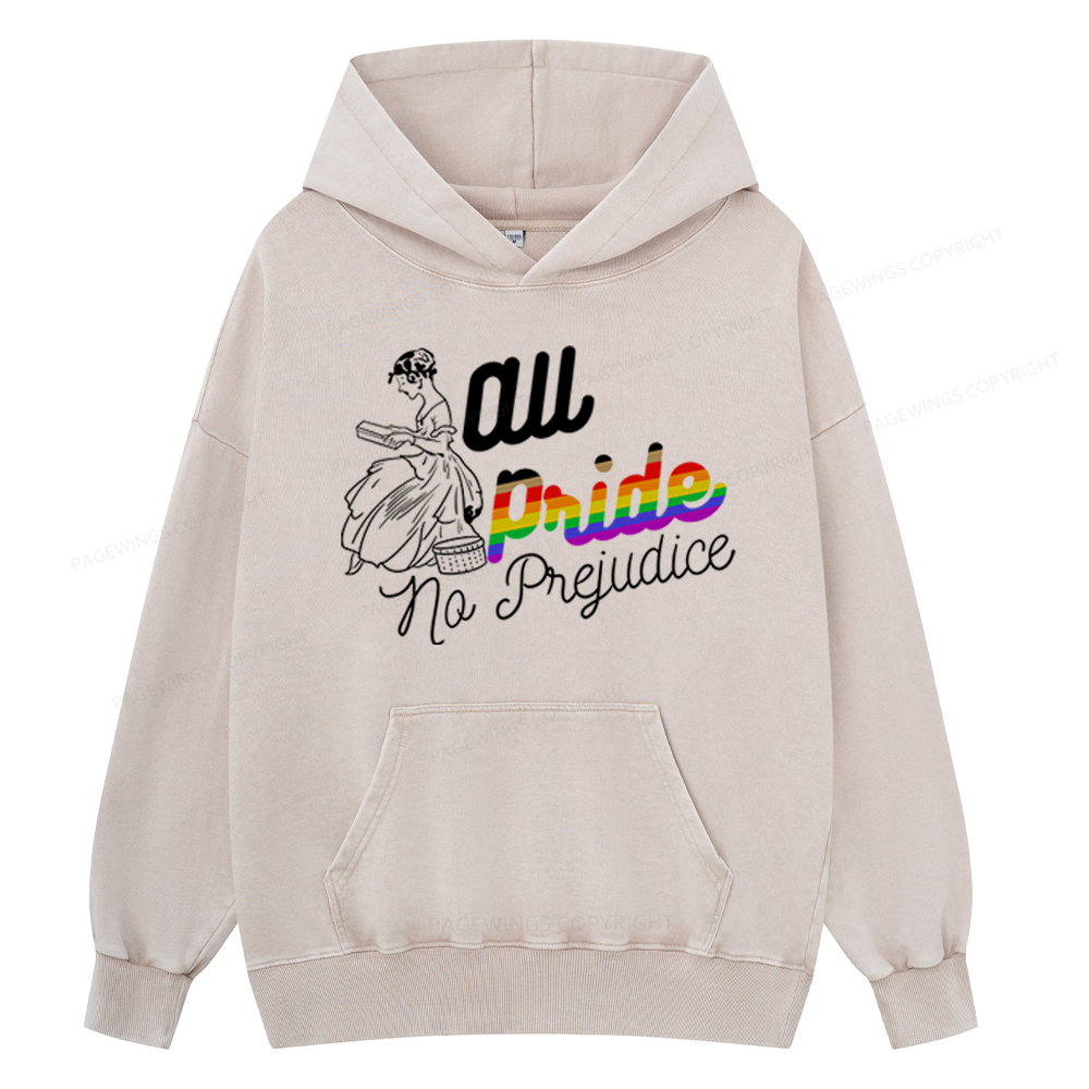 Pagewing All Pride No Prejudice Unisex Washed Hoodie