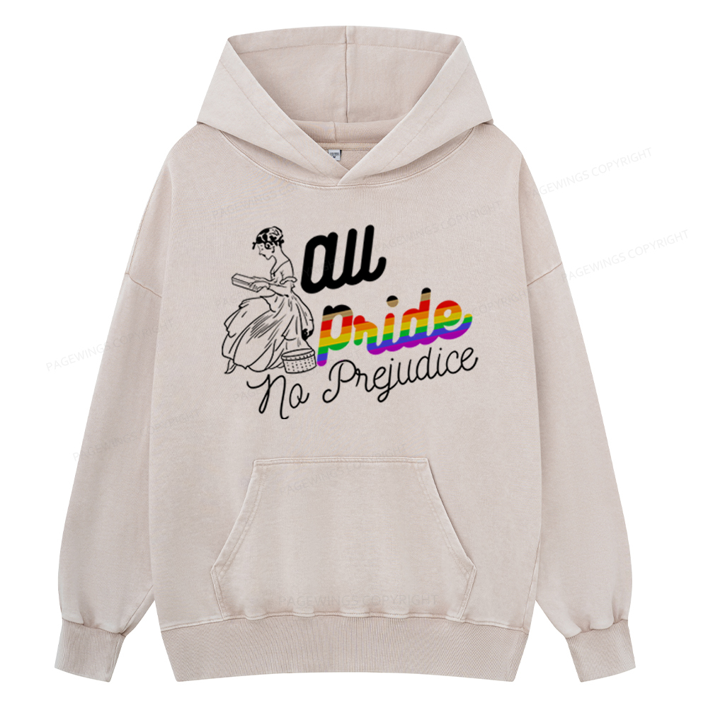 Pagewing All Pride No Prejudice Unisex Washed Hoodie