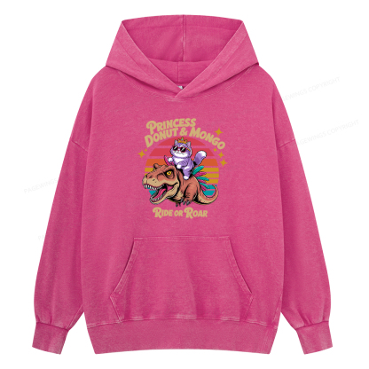 Pagewing Princess Donut & Mongo Unisex Washed Hoodie