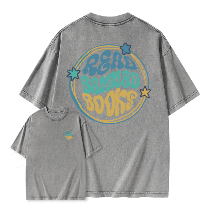 Pagewings Read Banned Books Unisex Washed T-shirt