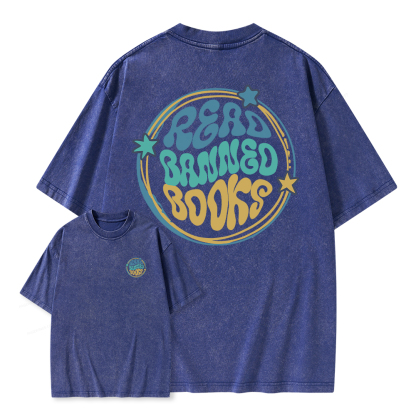 Pagewings Read Banned Books Unisex Washed T-shirt