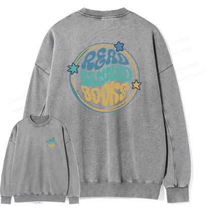Pagewings Read Banned Books Unisex Washed Sweatshirt