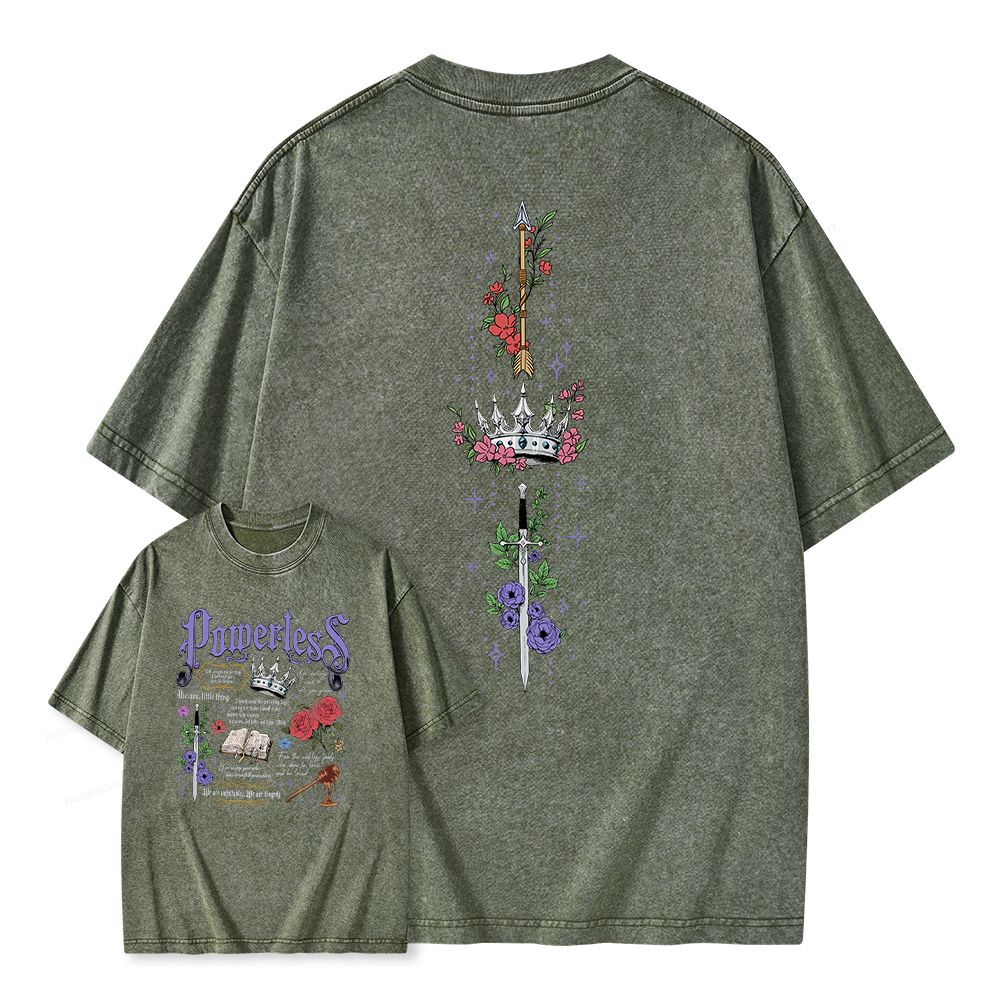 Pagewings Powerless Bookish Comfort Colors Unisex Washed T-shirt