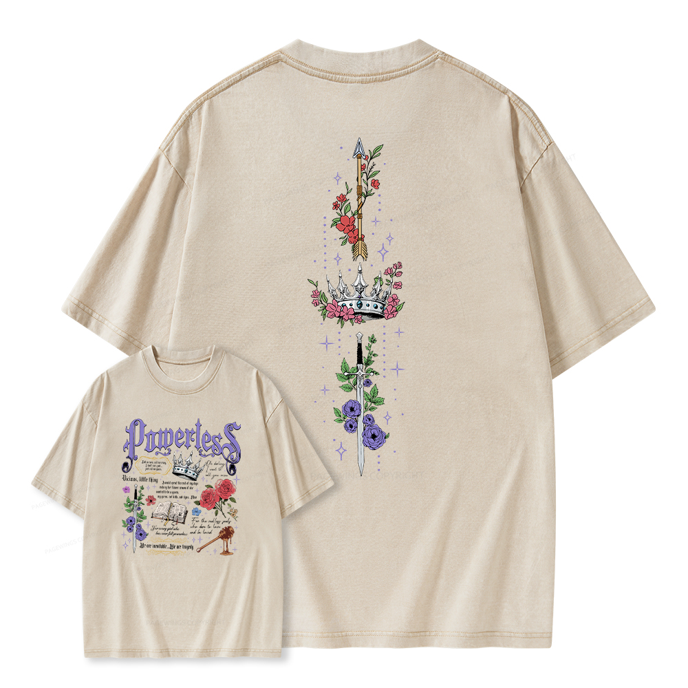 Pagewings Powerless Bookish Comfort Colors Unisex Washed T-shirt