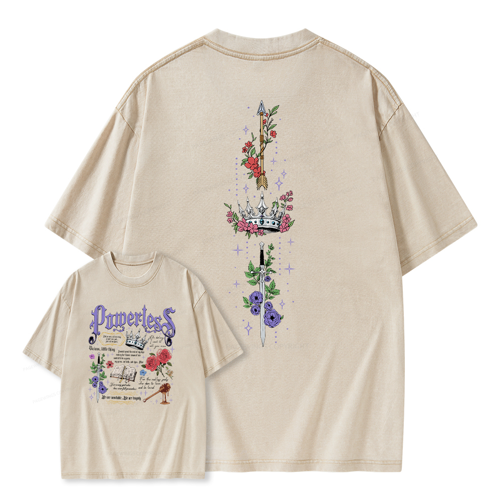 Pagewings Powerless Bookish Comfort Colors Unisex Washed T-shirt