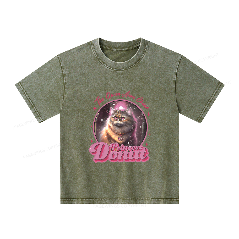 Pagewings Princess Donut Unisex Kids Washed T-shirt