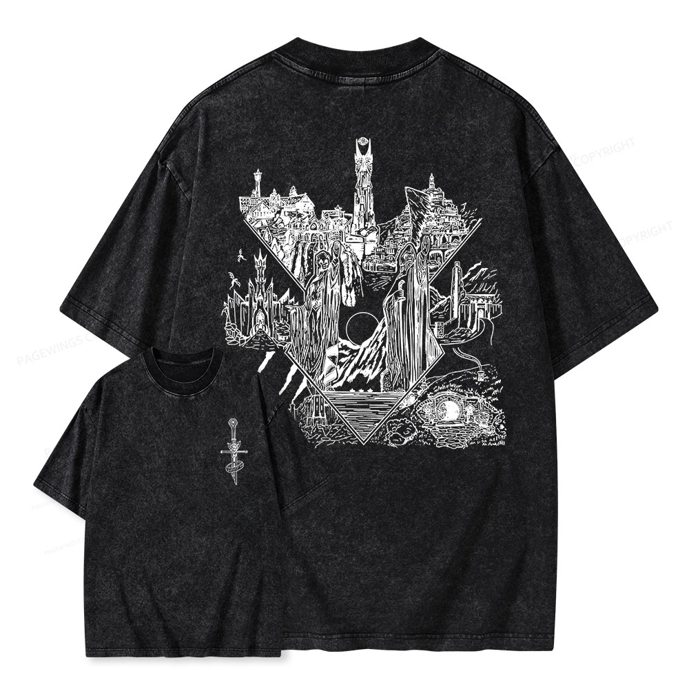 Pagewings Middle Earth Unisex Washed T-shirt