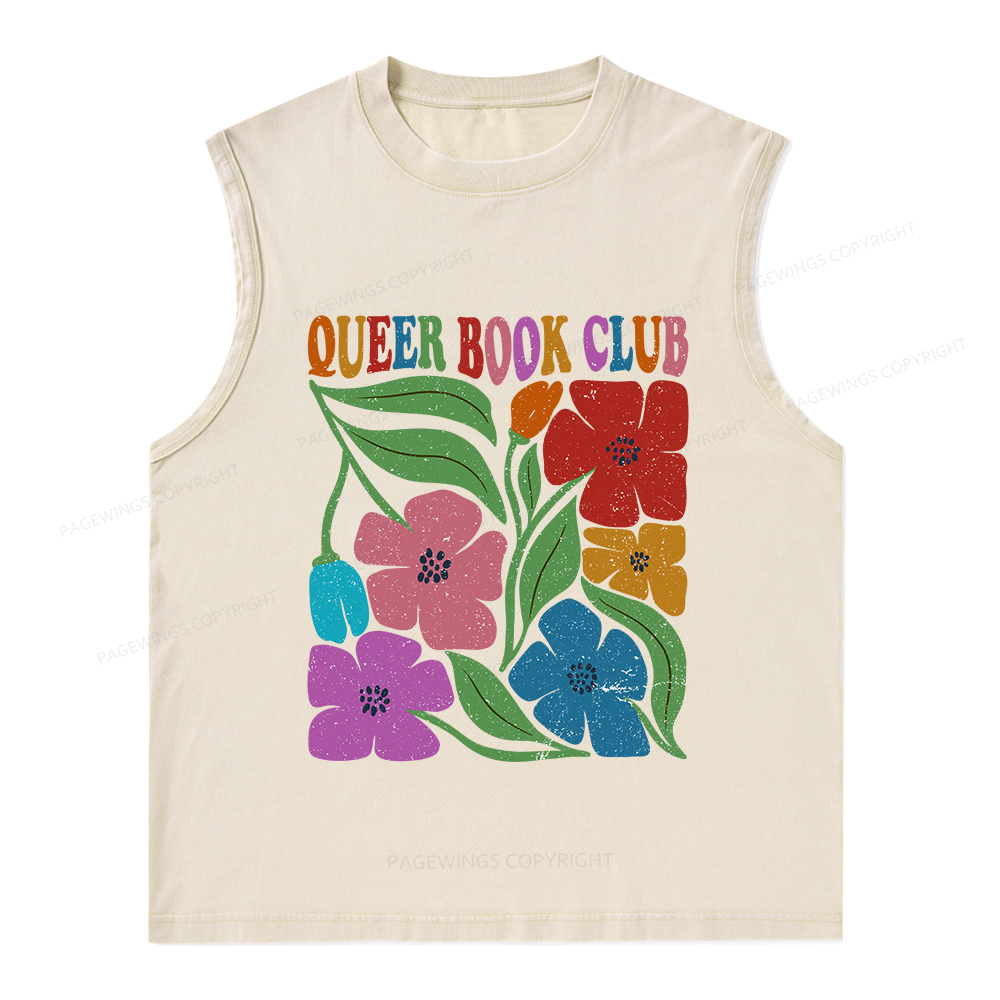 Pagewings Queer Book Club Unisex Washed Tank Top
