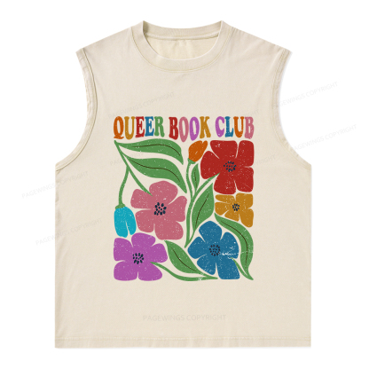Pagewings Queer Book Club Unisex Washed Tank Top