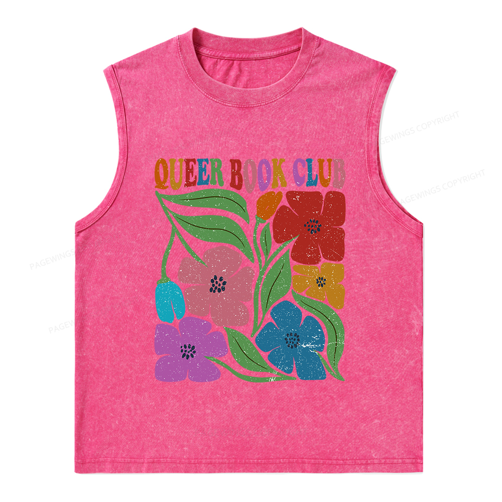 Pagewings Queer Book Club Unisex Washed Tank Top