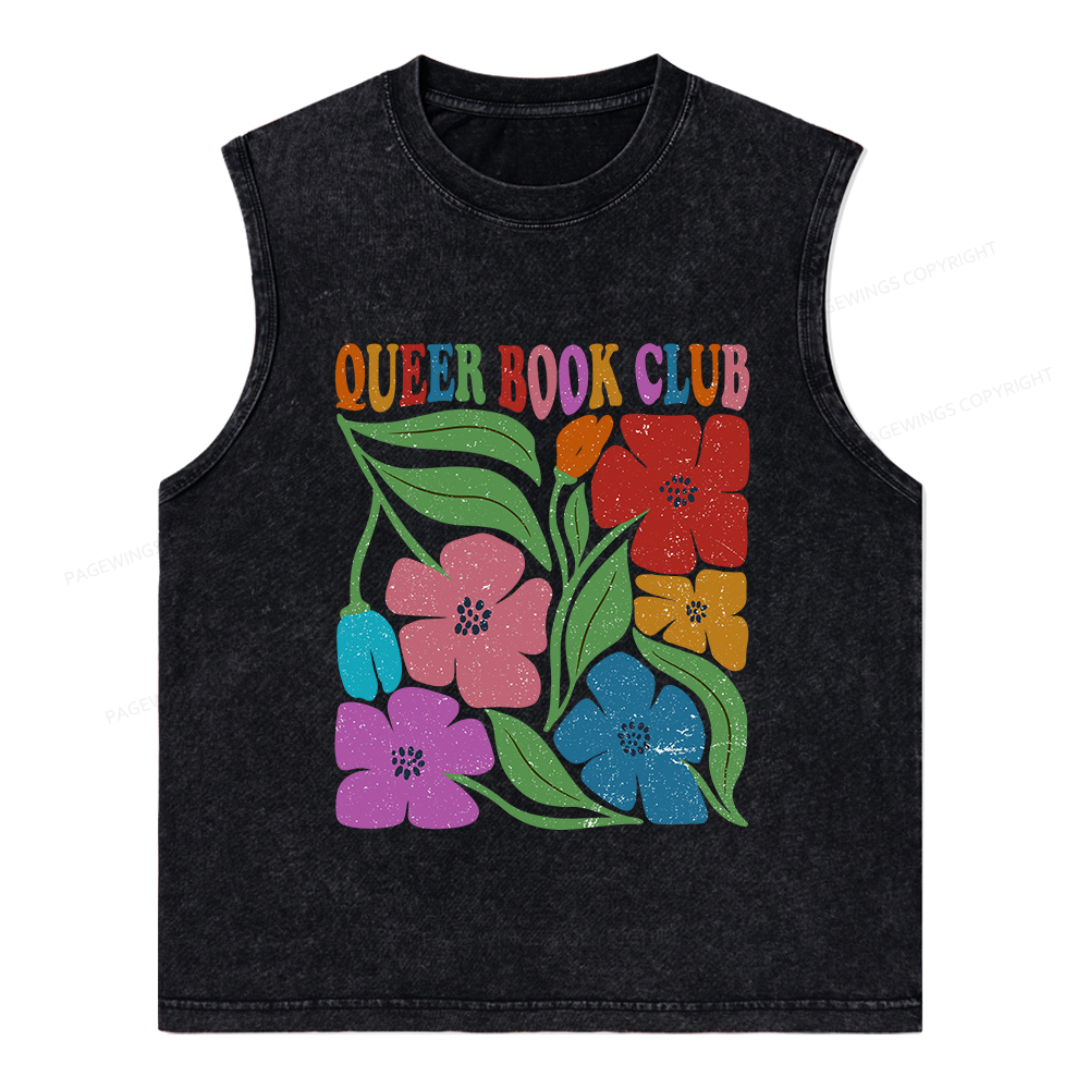 Pagewings Queer Book Club Unisex Washed Tank Top