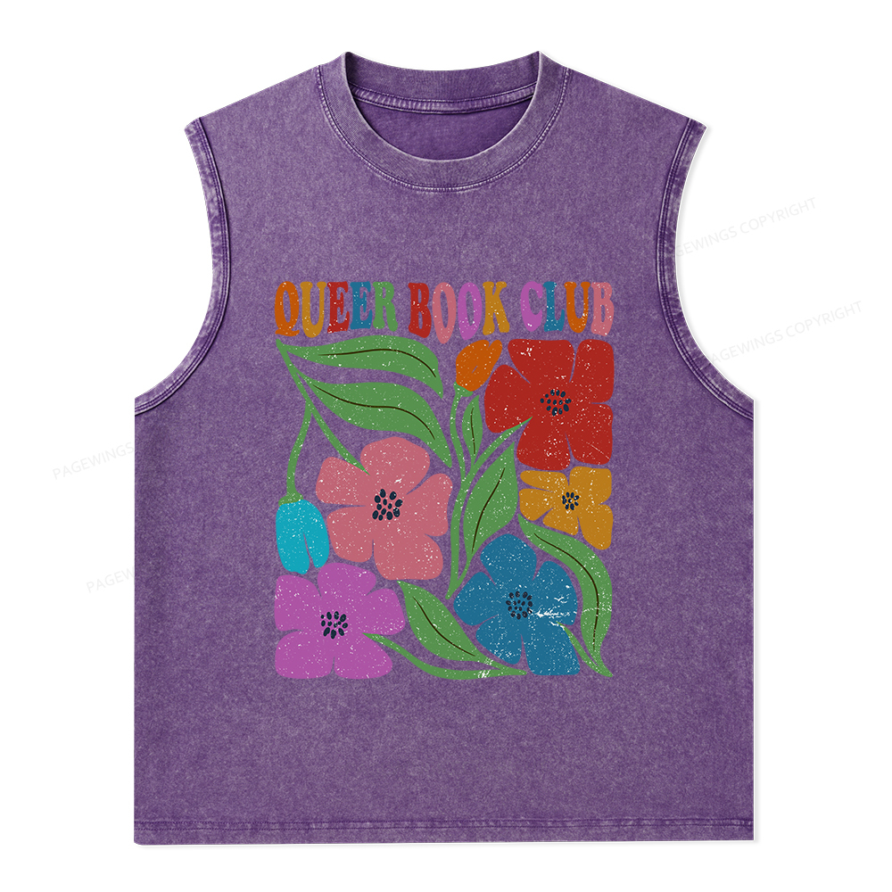 Pagewings Queer Book Club Unisex Washed Tank Top