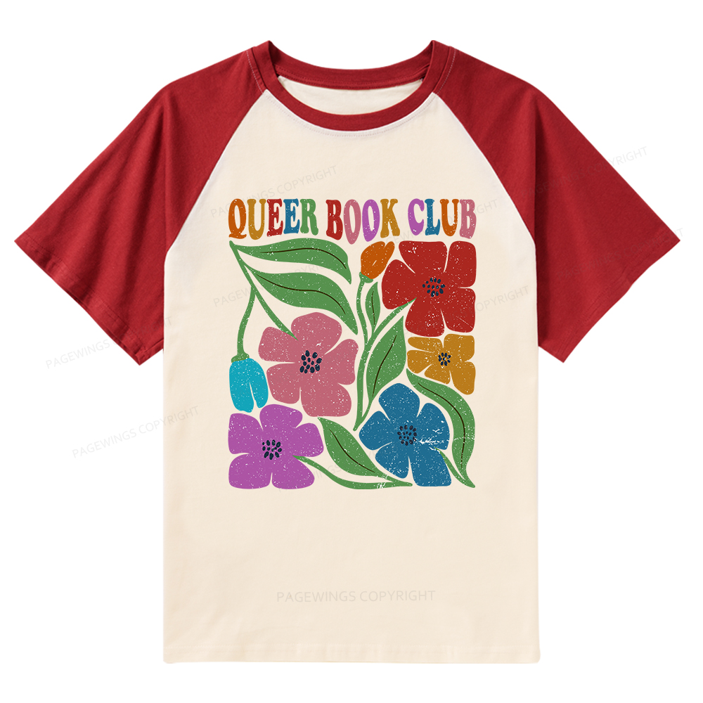Pagewings Queer Book Club Raglan T-shirt