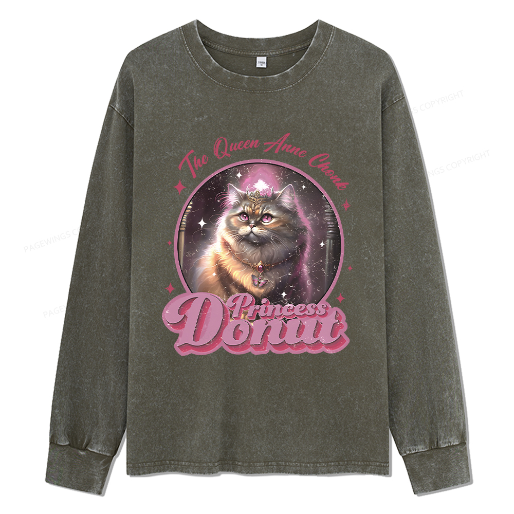 Pagewings Princess Donut Unisex Washed Long Sleeve T-shirt