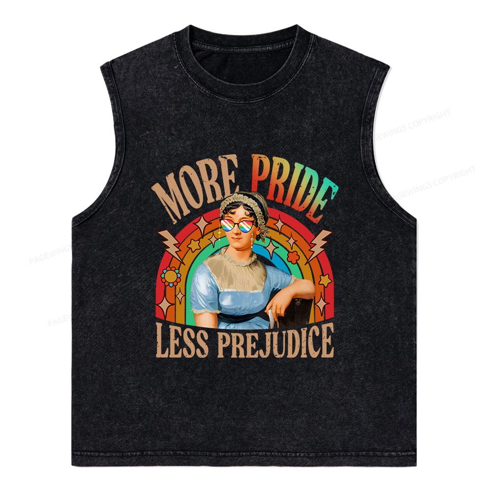 Pagewings More Pride Less Prejudice Unisex Washed Tank Top