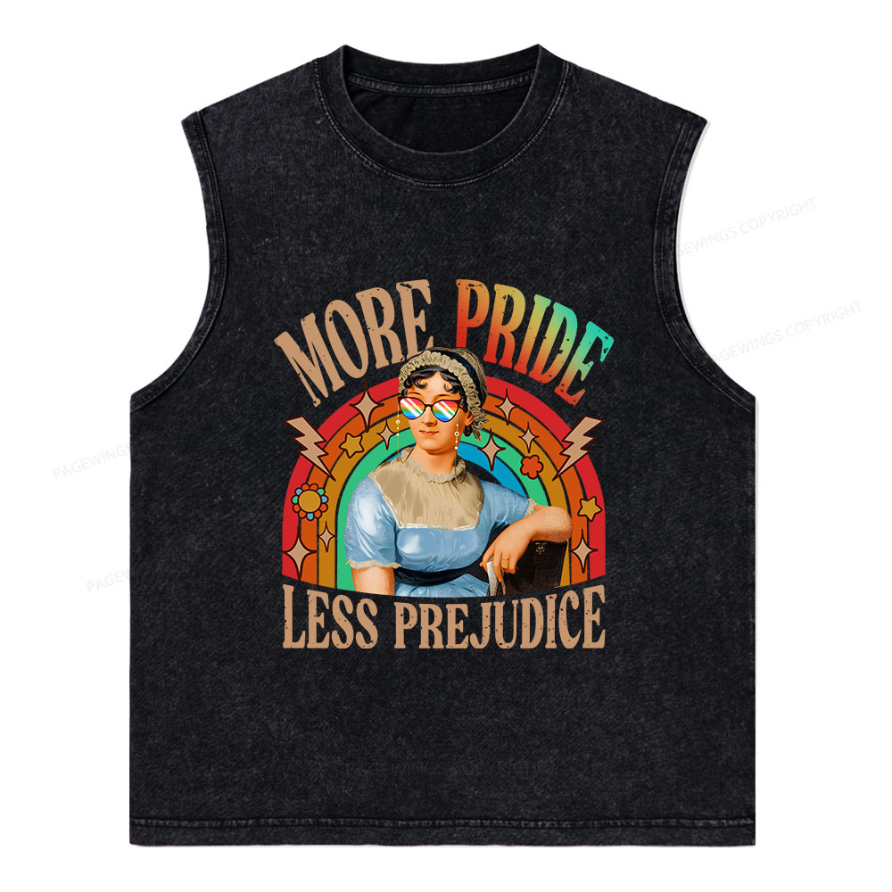 Pagewings More Pride Less Prejudice Unisex Washed Tank Top