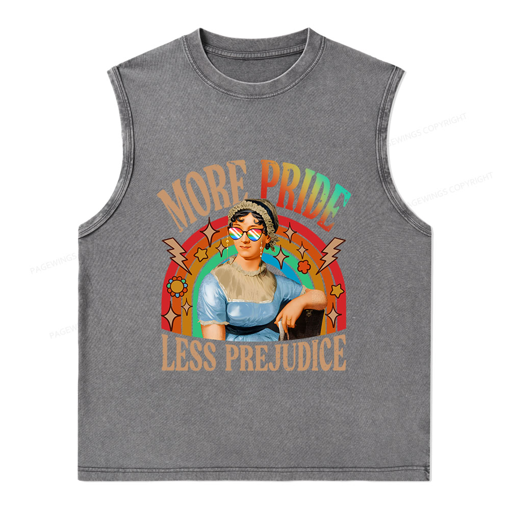 Pagewings More Pride Less Prejudice Unisex Washed Tank Top