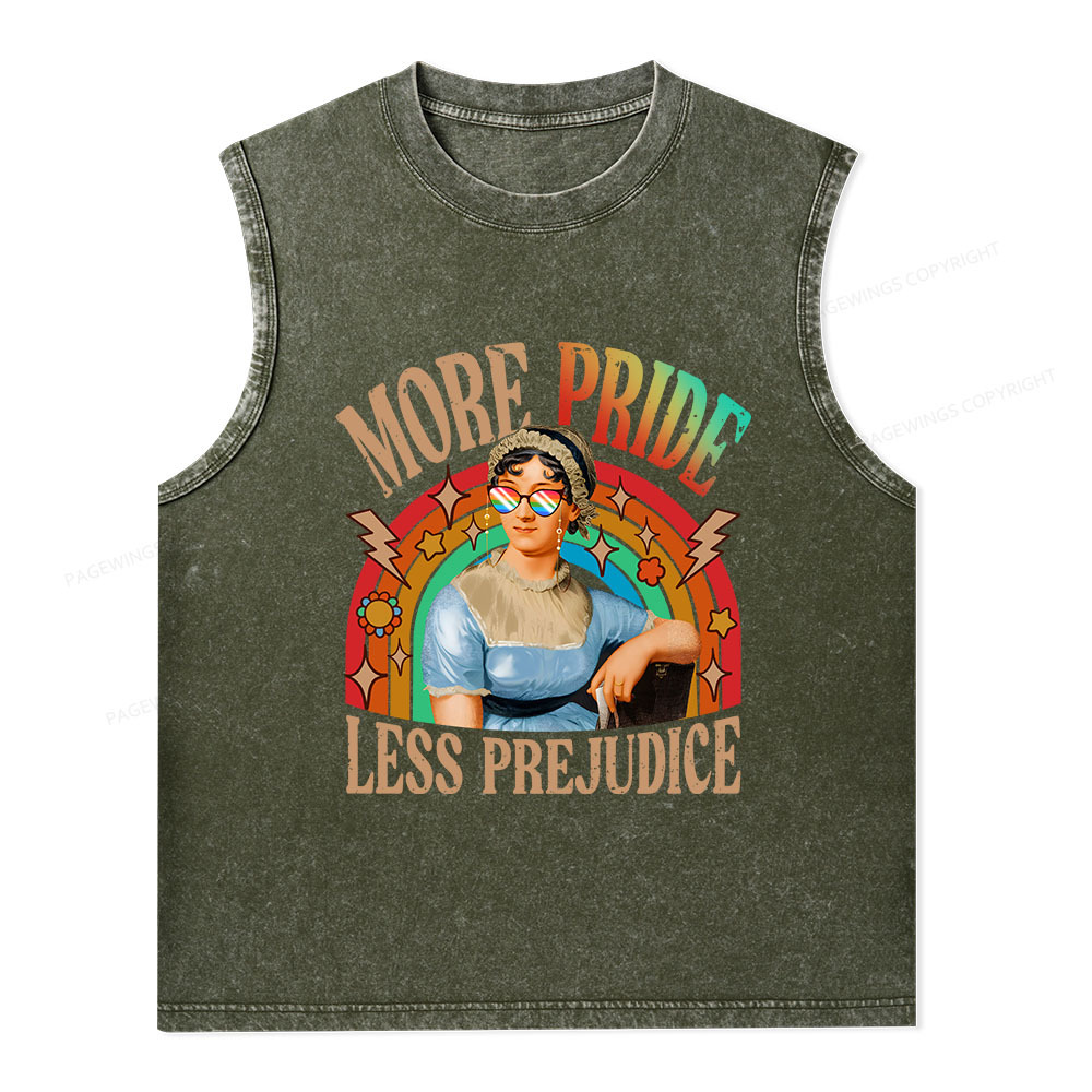 Pagewings More Pride Less Prejudice Unisex Washed Tank Top
