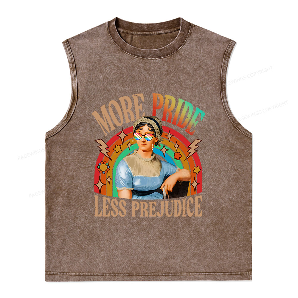 Pagewings More Pride Less Prejudice Unisex Washed Tank Top