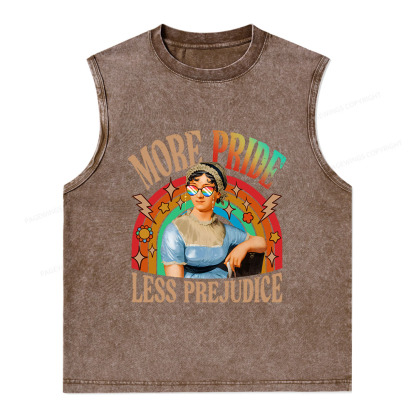 Pagewings More Pride Less Prejudice Unisex Washed Tank Top