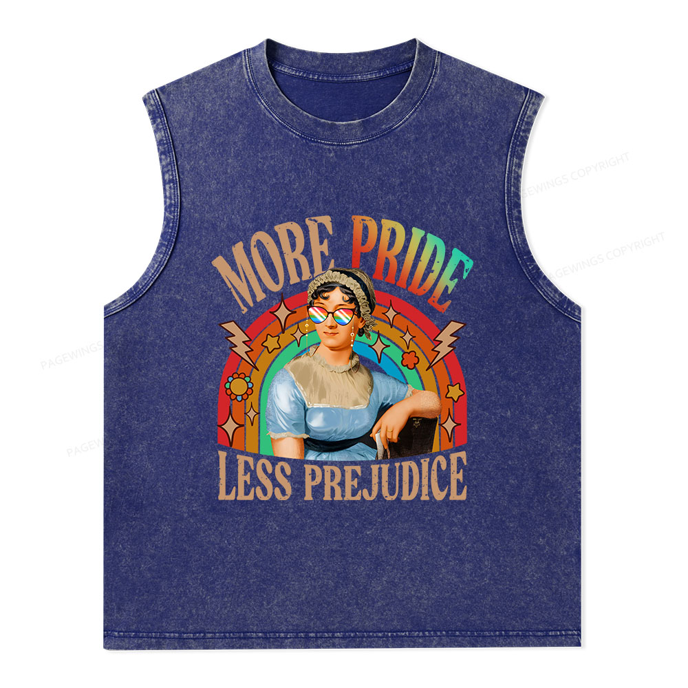 Pagewings More Pride Less Prejudice Unisex Washed Tank Top