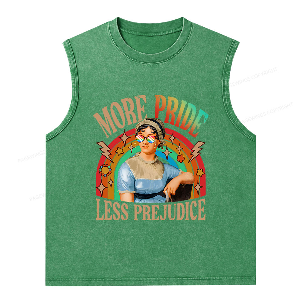 Pagewings More Pride Less Prejudice Unisex Washed Tank Top