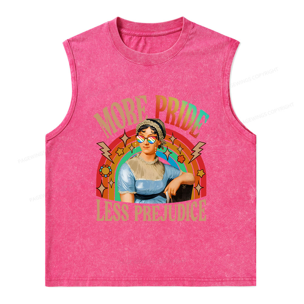 Pagewings More Pride Less Prejudice Unisex Washed Tank Top