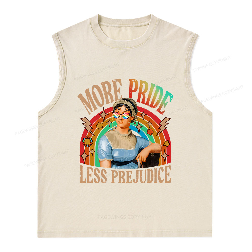 Pagewings More Pride Less Prejudice Unisex Washed Tank Top