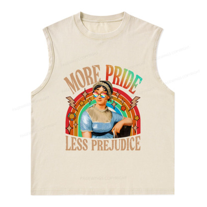 Pagewings More Pride Less Prejudice Unisex Washed Tank Top