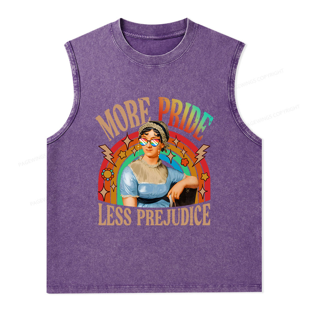 Pagewings More Pride Less Prejudice Unisex Washed Tank Top