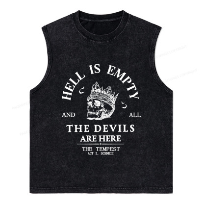 Pagewings Hell Is Empty And All The Devils Are Here Unisex Washed Tank Top