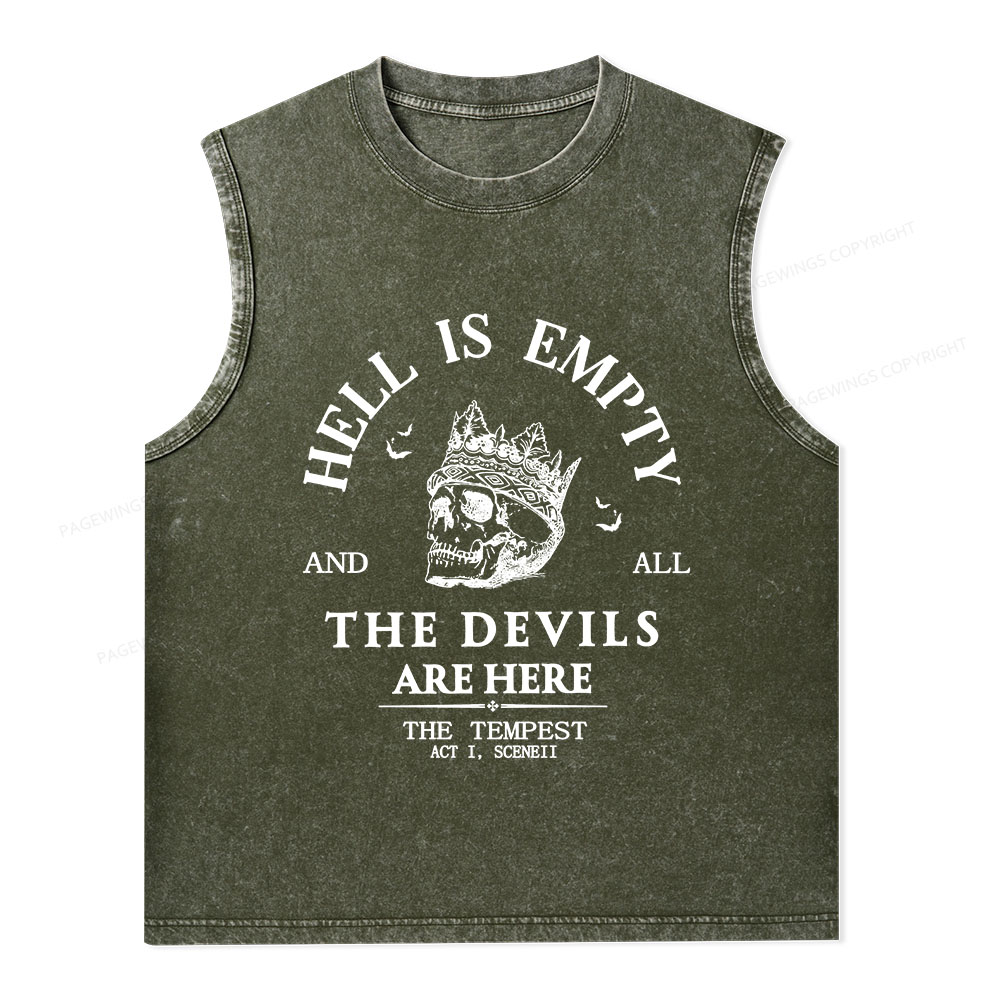 Pagewings Hell Is Empty And All The Devils Are Here Unisex Washed Tank Top