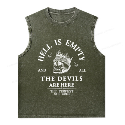 Pagewings Hell Is Empty And All The Devils Are Here Unisex Washed Tank Top