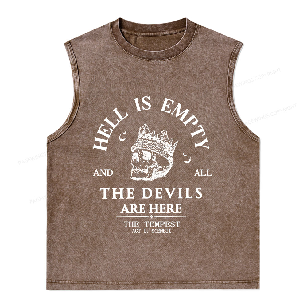 Pagewings Hell Is Empty And All The Devils Are Here Unisex Washed Tank Top