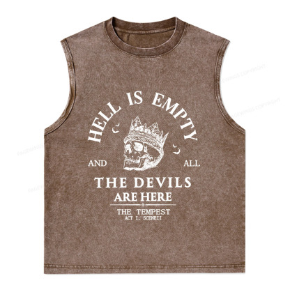 Pagewings Hell Is Empty And All The Devils Are Here Unisex Washed Tank Top