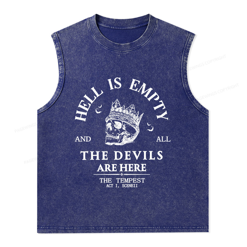 Pagewings Hell Is Empty And All The Devils Are Here Unisex Washed Tank Top